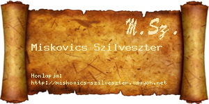 Miskovics Szilveszter névjegykártya