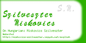 szilveszter miskovics business card